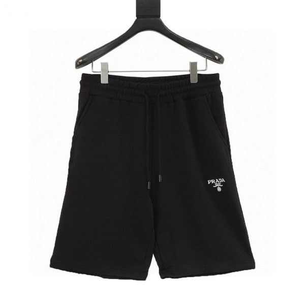 designer,replica,clothing,fake,1:1,lv,luxury,high quality PRADA Embroidered Logo Drawstring Shorts (3104)