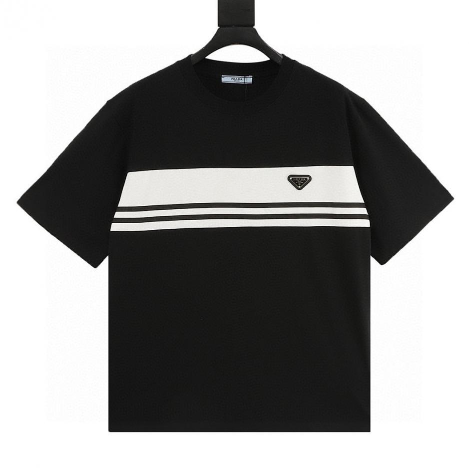 designer,replica,clothing,fake,1:1,lv,luxury,high quality PRADA striped patchwork triangular logo short-sleeved T-shirt (9837) designer,replica,clothing,fake,1:1,lv,luxury,high quality PRADA striped patchwork triangular logo short-sleeved T-shirt (9837)