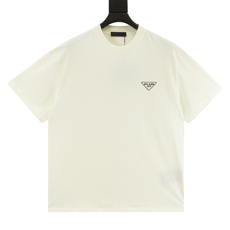 designer,replica,clothing,fake,1:1,lv,luxury,high quality Prada Classic Milan Exclusive Short-Sleeve T-Shirt with Embroidered Triangle Logo and Small Corsage (CF13) designer,replica,clothing,fake,1:1,lv,luxury,high quality Prada Classic Milan Exclusive Short-Sleeve T-Shirt with Embroidered Triangle Logo and Small Corsage (CF13)