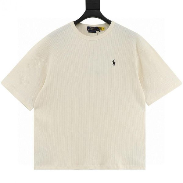 designer,replica,clothing,fake,1:1,lv,luxury,high quality RALPH LAUREN small logo waffle knit short-sleeved T-shirt (7F19)