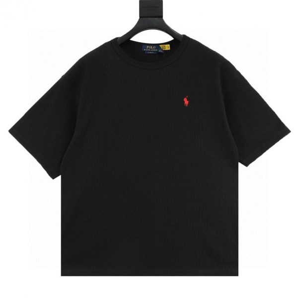 designer,replica,clothing,fake,1:1,lv,luxury,high quality RALPH LAUREN small logo waffle knit short-sleeved T-shirt (A7E0)