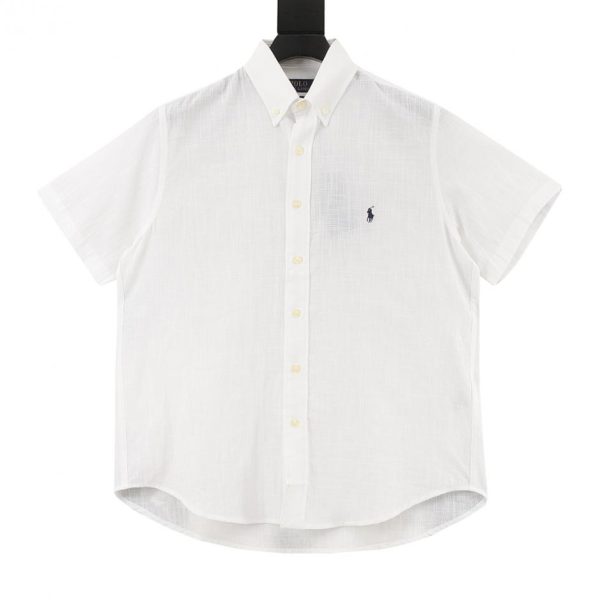 designer,replica,clothing,fake,1:1,lv,luxury,high quality Ralph Lauren Small Logo Horse Embroidery Linen Short-Sleeve Shirt (8134)