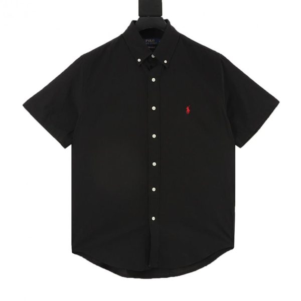 designer,replica,clothing,fake,1:1,lv,luxury,high quality Ralph Lauren Small Logo Equestrian Embroidered Linen Short-Sleeve Shirt (F6DE)