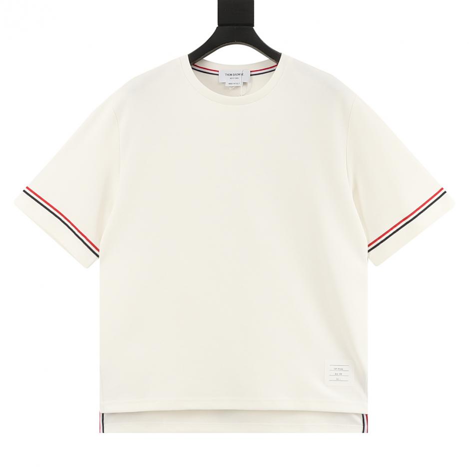 designer,replica,clothing,fake,1:1,lv,luxury,high quality THOM BROWNE Short-Sleeve T-Shirt with Webbing at the Cuffs (55E6) designer,replica,clothing,fake,1:1,lv,luxury,high quality THOM BROWNE Short-Sleeve T-Shirt with Webbing at the Cuffs (55E6)