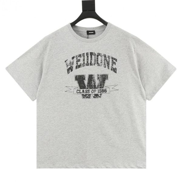 designer,replica,clothing,fake,1:1,lv,luxury,high quality WE11DONE W Logo Distressed Letter Short-Sleeve T-Shirt (812F)