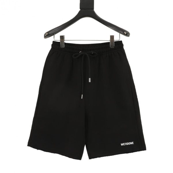 designer,replica,clothing,fake,1:1,lv,luxury,high quality WE11DONE official website 24SS Summer New Arrival – Tan Jianci’s Same Style Top with Letter Logo Print Frayed Edge Casual Shorts (871F)