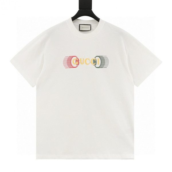 designer,replica,clothing,fake,1:1,lv,luxury,high quality GUCCI Neon G Print Short-Sleeve T-Shirt in Black and White (20D0)