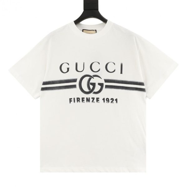 designer,replica,clothing,fake,1:1,lv,luxury,high quality GUCCI Gradient Belt Print Short-Sleeve T-Shirt (DED7)