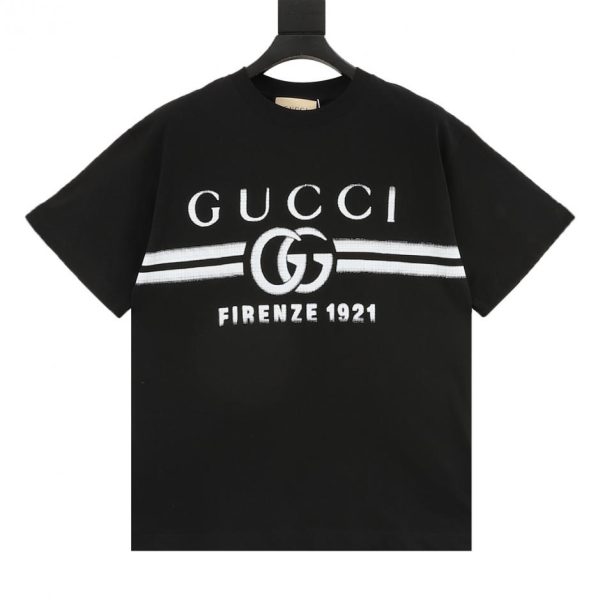 designer,replica,clothing,fake,1:1,lv,luxury,high quality GUCCI Gradient Belt Print Short-Sleeve T-Shirt (F453)