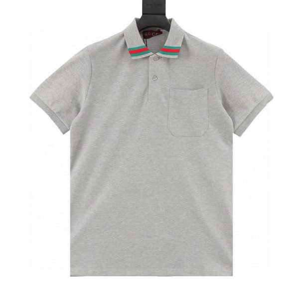 designer,replica,clothing,fake,1:1,lv,luxury,high quality GUCCI color-blocked short-sleeved polo shirt with contrasting collar (A328)
