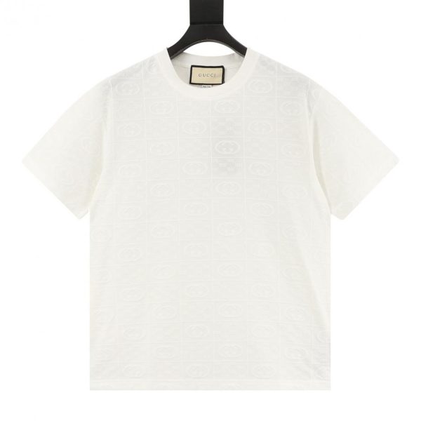 designer,replica,clothing,fake,1:1,lv,luxury,high quality GUCCI all-over GG monogram jacquard short-sleeved shirt (0945)