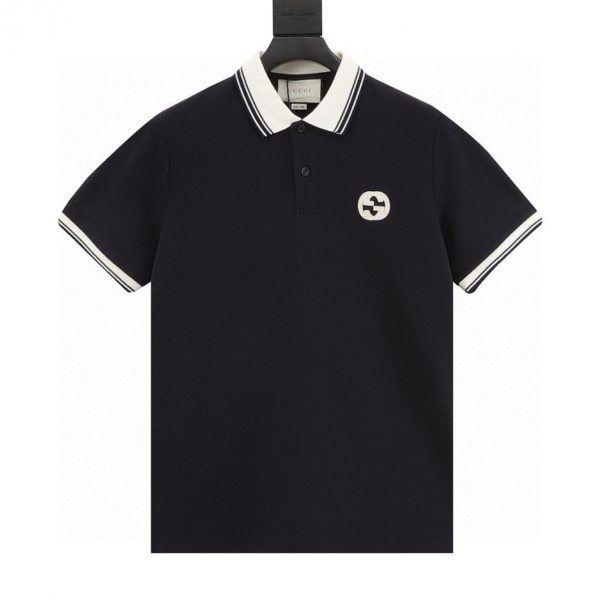 designer,replica,clothing,fake,1:1,lv,luxury,high quality GUCCI polo shirt with double G embroidery on the chest (5816)