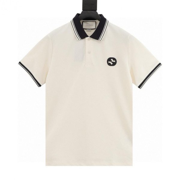 designer,replica,clothing,fake,1:1,lv,luxury,high quality GUCCI polo shirt with double G embroidery on the chest (72E0)
