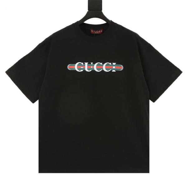 designer,replica,clothing,fake,1:1,lv,luxury,high quality GUCCI red and green belted printed short-sleeved shirt (A191)