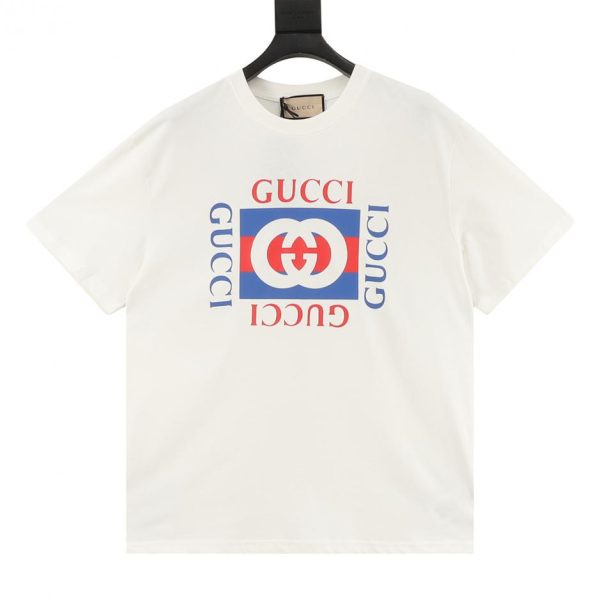 designer,replica,clothing,fake,1:1,lv,luxury,high quality GUCCI interlocking square print short-sleeved T-shirt (C0F0)