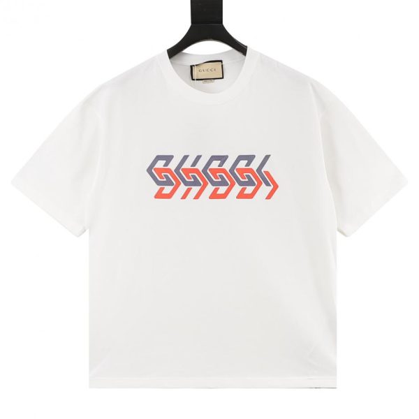 designer,replica,clothing,fake,1:1,lv,luxury,high quality GUCCI Double G Interlocking Print Short-Sleeve T-Shirt (DDEF)