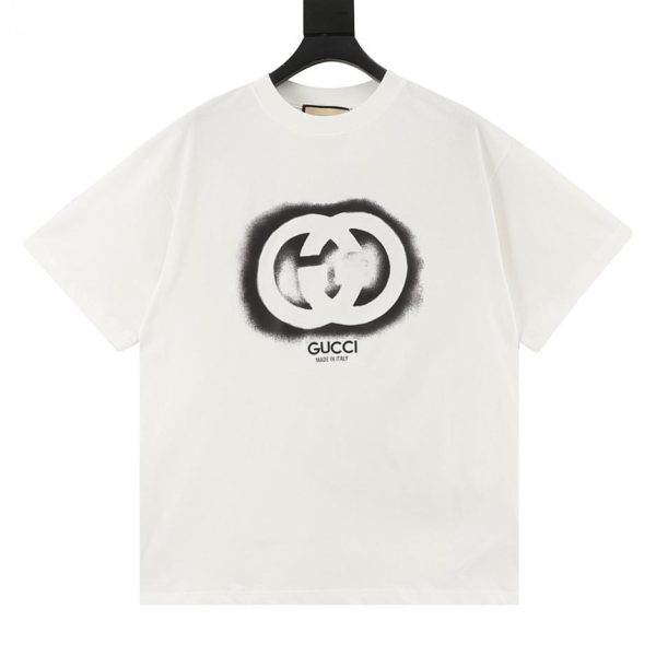designer,replica,clothing,fake,1:1,lv,luxury,high quality GUCCI double G logo print short-sleeved T-shirt (C1E2)