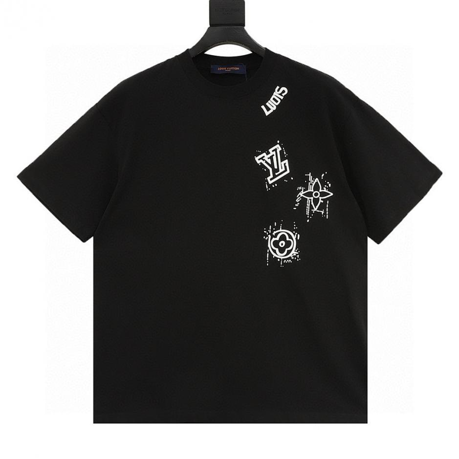 designer,replica,clothing,fake,1:1,lv,luxury,high quality LV monogram print short-sleeved shirt in black and white (CDB8) featuring a subtle brushstroke design. designer,replica,clothing,fake,1:1,lv,luxury,high quality LV monogram print short-sleeved shirt in black and white (CDB8) featuring a subtle brushstroke design.