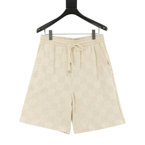 designer,replica,clothing,fake,1:1,lv,luxury,high quality LOUIS VUITTON Checkered Drawstring Terry Cloth Shorts (DFF8)