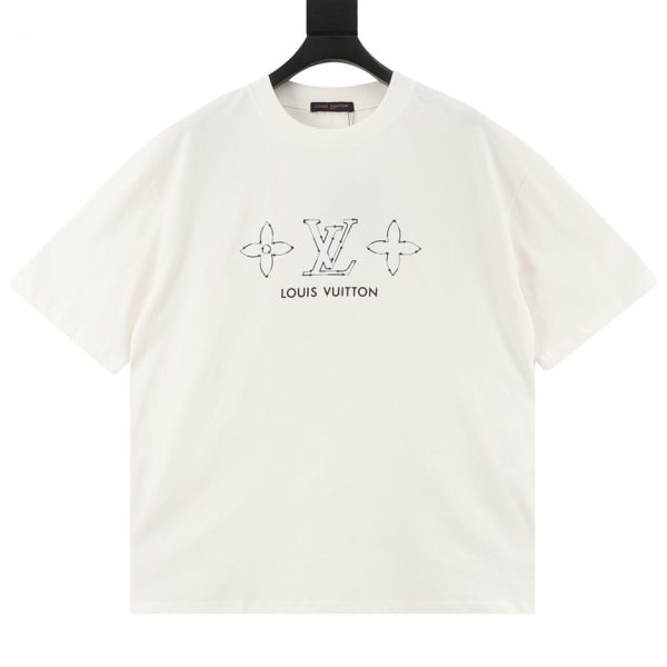 designer,replica,clothing,fake,1:1,lv,luxury,high quality LOUIS VUITTON dashed floral short-sleeved T-shirt (Fendi ED)