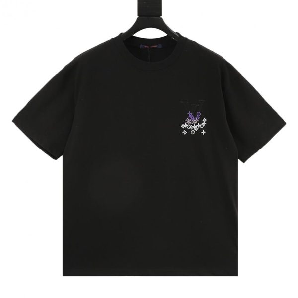 designer,replica,clothing,fake,1:1,lv,luxury,high quality LOUIS VUITTON Gradient Monogram Embroidered Short-Sleeve T-Shirt (9562)