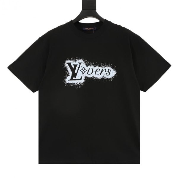 designer,replica,clothing,fake,1:1,lv,luxury,high quality LOUIS VUITTON ink splatter print short-sleeved T-shirt (DC0C)