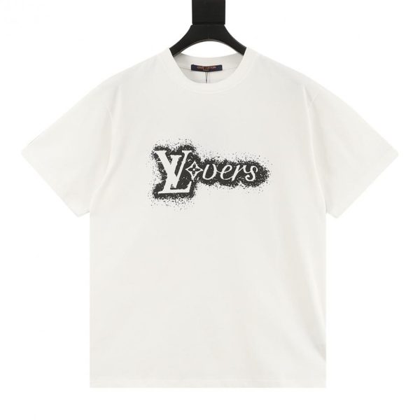 designer,replica,clothing,fake,1:1,lv,luxury,high quality LOUIS VUITTON ink splatter print short-sleeved T-shirt (FA87)