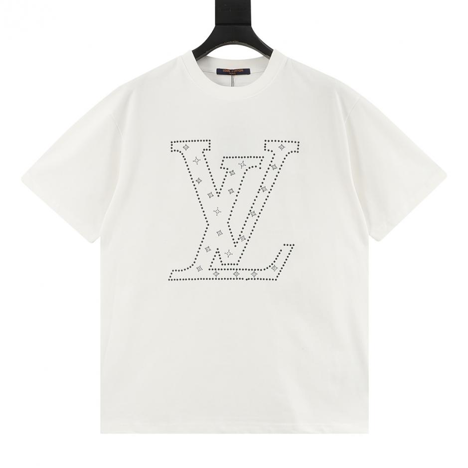 designer,replica,clothing,fake,1:1,lv,luxury,high quality LOUIS VUITTON short-sleeved T-shirt with dotted rhinestone logo (E975) designer,replica,clothing,fake,1:1,lv,luxury,high quality LOUIS VUITTON short-sleeved T-shirt with dotted rhinestone logo (E975)