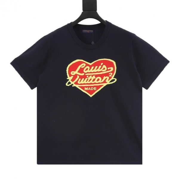 designer,replica,clothing,fake,1:1,lv,luxury,high quality LOUIS VUITTON Heart Jacquard Knit Short-Sleeve T-Shirt (19B8)