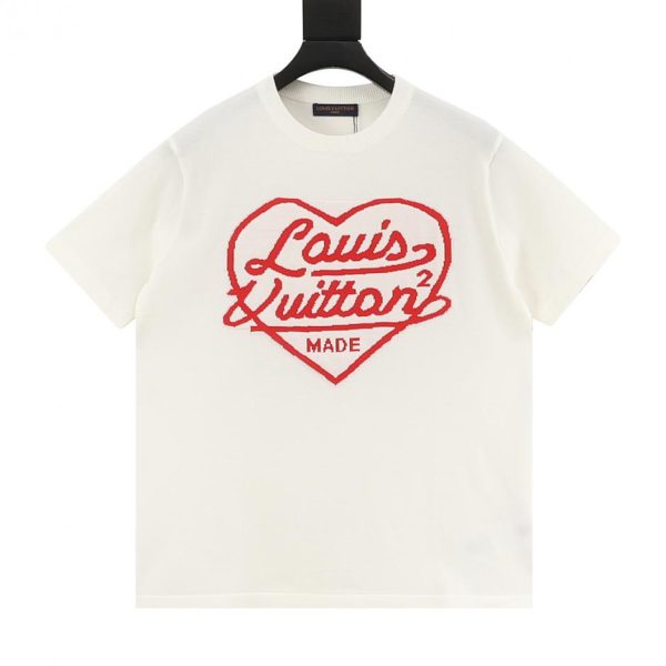 designer,replica,clothing,fake,1:1,lv,luxury,high quality LOUIS VUITTON Heart Jacquard Knit Short-Sleeve T-Shirt (9BD2)