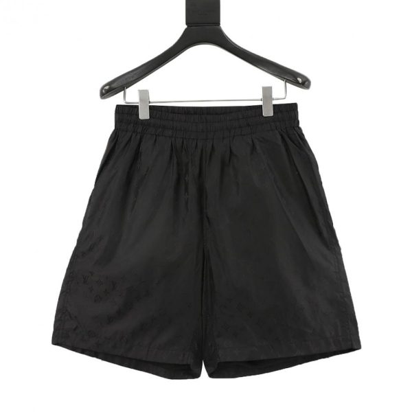 designer,replica,clothing,fake,1:1,lv,luxury,high quality LOUIS VUITTON Classic Full Logo Jacquard Silk Elastic Drawstring Shorts (0C7B)