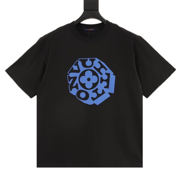 designer,replica,clothing,fake,1:1,lv,luxury,high quality LOUIS VUITTON foam short-sleeved shirt with round monogram logo on the chest (FB85)