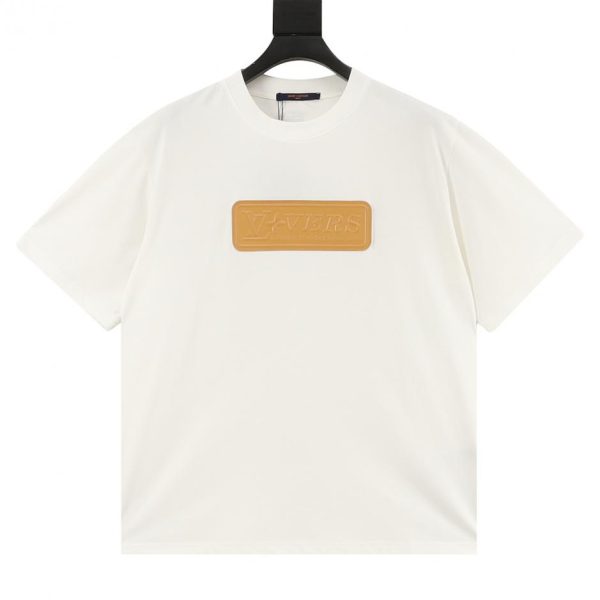 designer,replica,clothing,fake,1:1,lv,luxury,high quality LOUIS VUITTON short-sleeved shirt with leather patch on the chest (1E64)