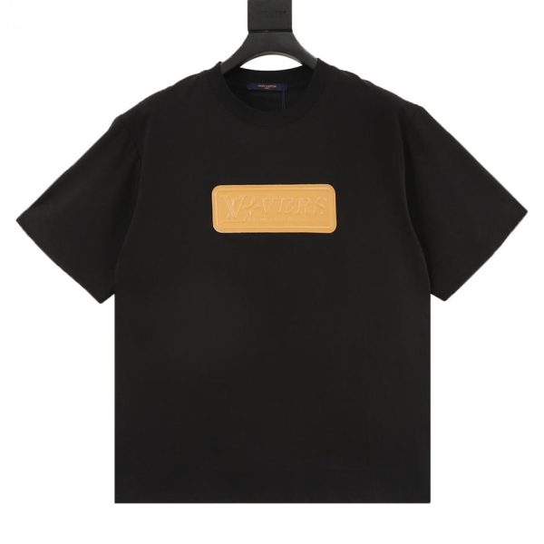 designer,replica,clothing,fake,1:1,lv,luxury,high quality LOUIS VUITTON short-sleeved shirt with leather patch on the chest (E0C7)