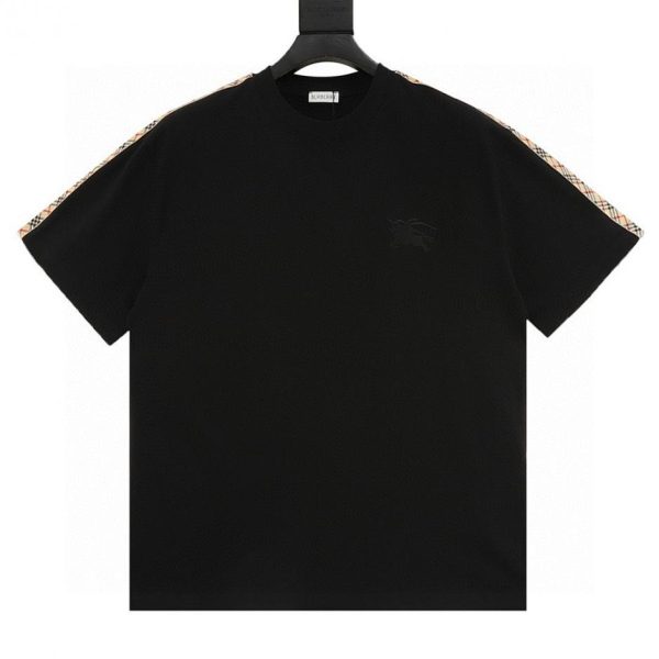 designer,replica,clothing,fake,1:1,lv,luxury,high quality Burberry checkered shoulder strap prancing horse embroidered short-sleeved top (7315)