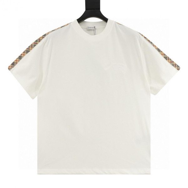 designer,replica,clothing,fake,1:1,lv,luxury,high quality Burberry checkered shoulder strap prancing horse embroidered short-sleeved top (930A)