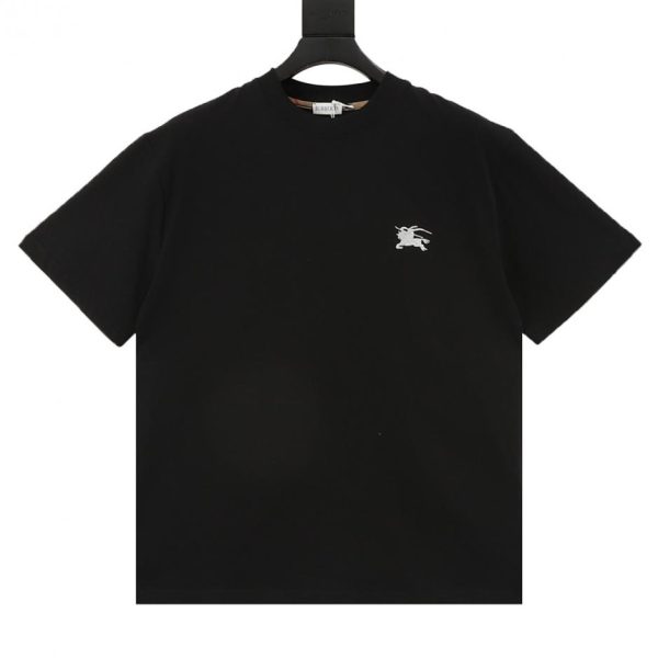 designer,replica,clothing,fake,1:1,lv,luxury,high quality Burberry short-sleeved shirt with sparkling silver thread and equestrian embroidery (05DE)