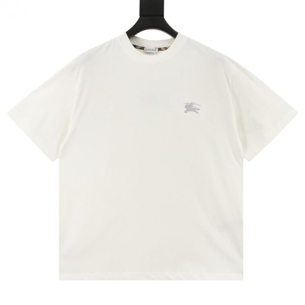 designer,replica,clothing,fake,1:1,lv,luxury,high quality Burberry short-sleeved shirt with sparkling silver thread and equestrian embroidery (908E)