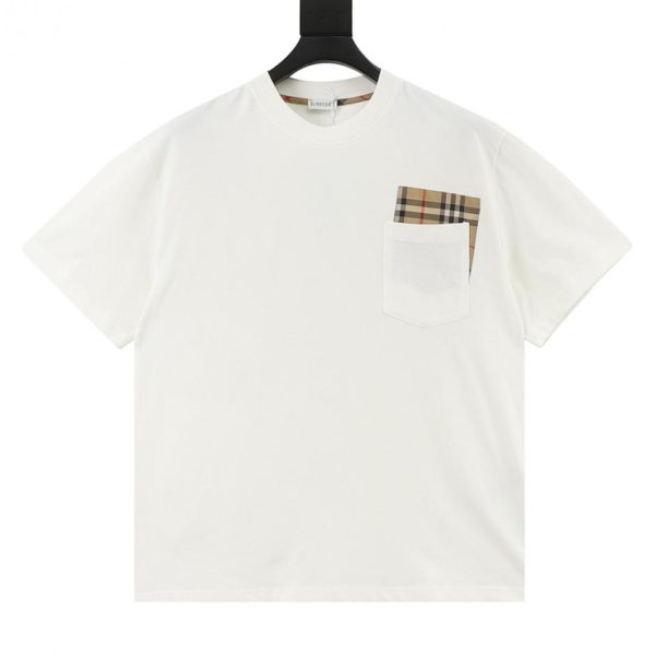 designer,replica,clothing,fake,1:1,lv,luxury,high quality Burberry check double-sided pocket short-sleeved T-shirt (2234)