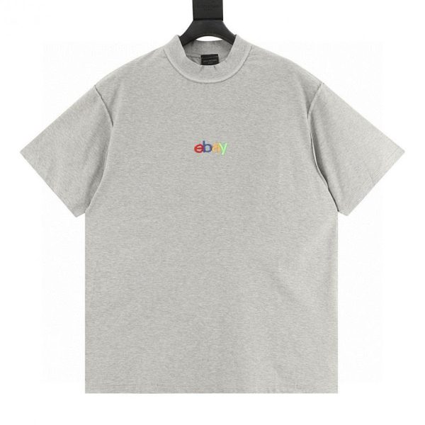 designer,replica,clothing,fake,1:1,lv,luxury,high quality Balenciagag short-sleeved T-shirt with eBay embroidery on the chest (1593)