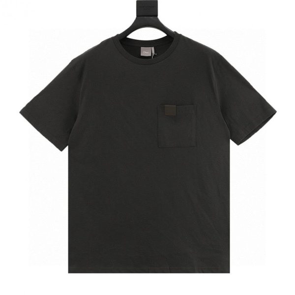 designer,replica,clothing,fake,1:1,lv,luxury,high quality Dior Short-Sleeve T-Shirt with Leather Pocket Label (435F)