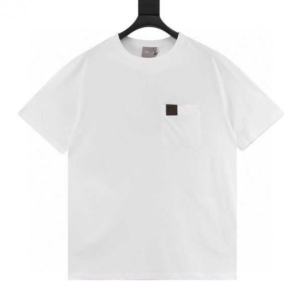 designer,replica,clothing,fake,1:1,lv,luxury,high quality Dior Pocket Leather Label Short-Sleeve T-Shirt (CBA6)