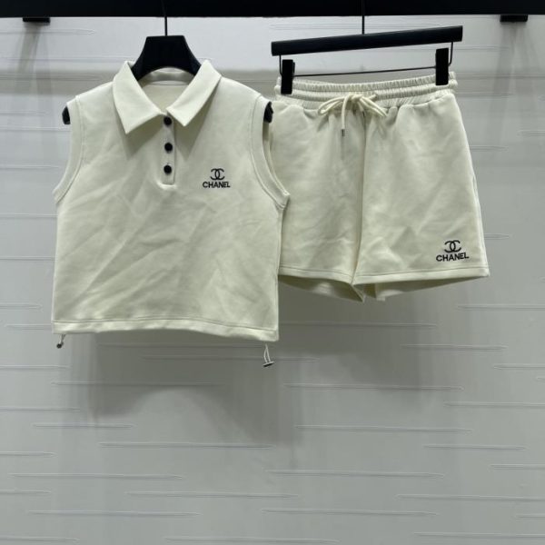 designer,replica,clothing,fake,1:1,lv,luxury,high quality CHANEL collared top + shorts combination (CVTWE)