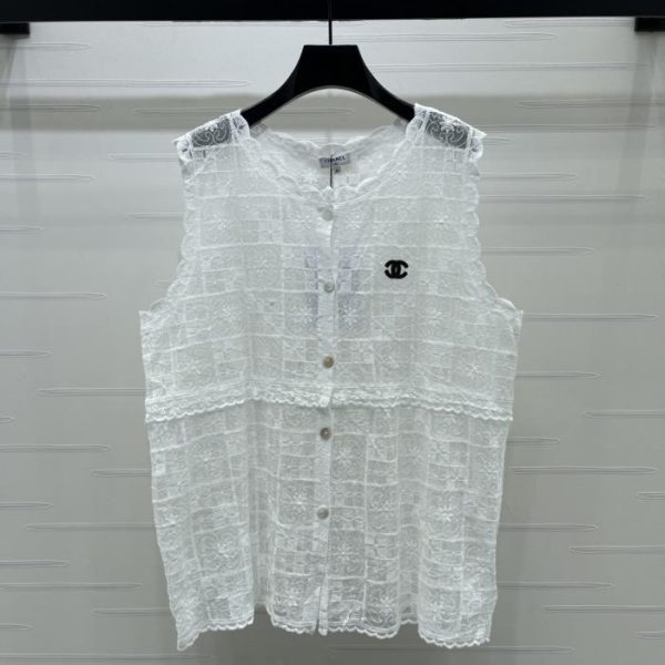 designer,replica,clothing,fake,1:1,lv,luxury,high quality CHANEL lace crochet sleeveless vest (Q29QF)