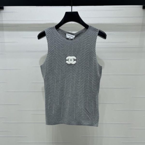 designer,replica,clothing,fake,1:1,lv,luxury,high quality CHANEL knitted vest made of lightweight and breathable fabric (G0CQ0)