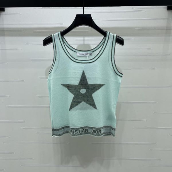 designer,replica,clothing,fake,1:1,lv,luxury,high quality Dior star-patterned knit vest (K33MG)