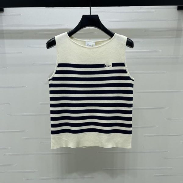 designer,replica,clothing,fake,1:1,lv,luxury,high quality Dior Crew Neck Striped Knit Vest (3O06T)