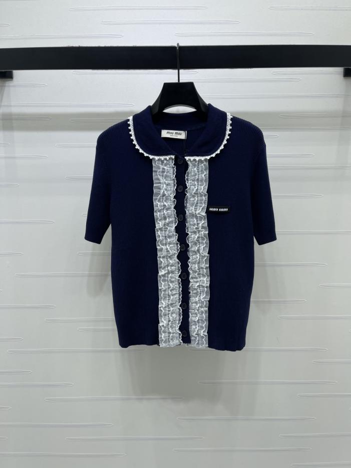 designer,replica,clothing,fake,1:1,lv,luxury,high quality MiuMiu Ruffled Collar Knit Short-Sleeve Top (JIFOR) designer,replica,clothing,fake,1:1,lv,luxury,high quality MiuMiu Ruffled Collar Knit Short-Sleeve Top (JIFOR)