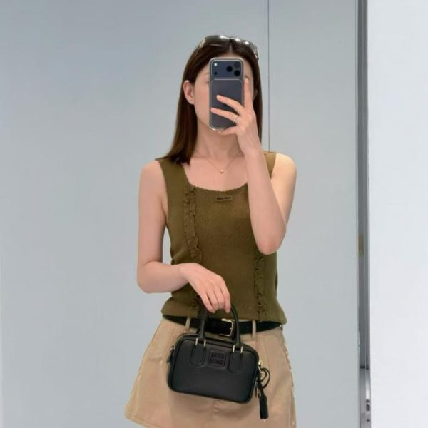 designer,replica,clothing,fake,1:1,lv,luxury,high quality MiuMiu Ruffled Knit Vest (CFGSO)