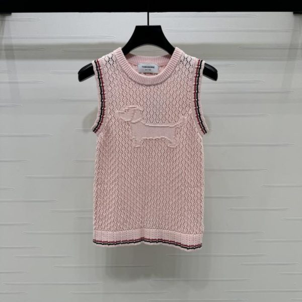 designer,replica,clothing,fake,1:1,lv,luxury,high quality Thom Browne Puppy Hollow-Out Knit Vest (AJOD3)